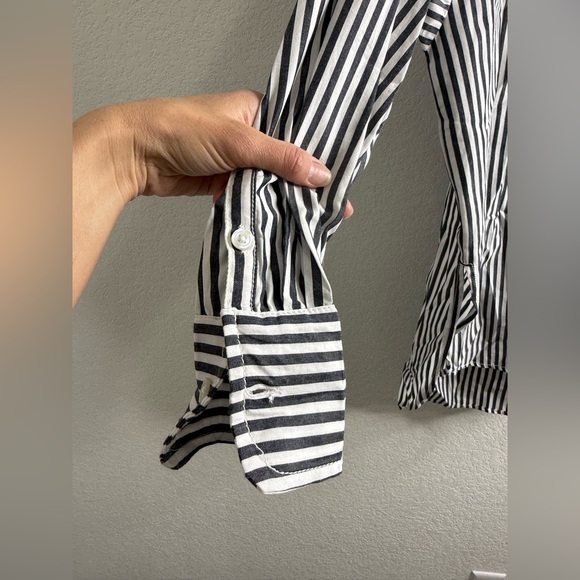 NWT Anthropologie The Bennet Buttondown Shirt by Maeve Anthracite Stripe Sz M - Picture 6 of 12